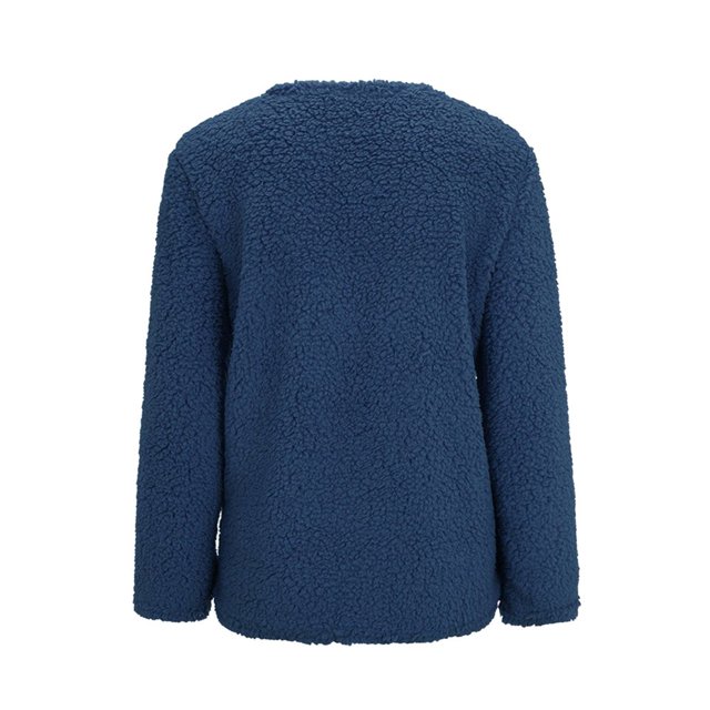 Fleece Cardigan Sweaters for Women Soft Long Sleeve Jacket with Pockets Button Down Open Front Fall Clothes
