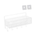 thumbnail image 2 of Organizador de pared colgante, cesta colgante de alambre, cesta de alambre de acero resistente para manualidades L blanca con gancho, 2 of 9