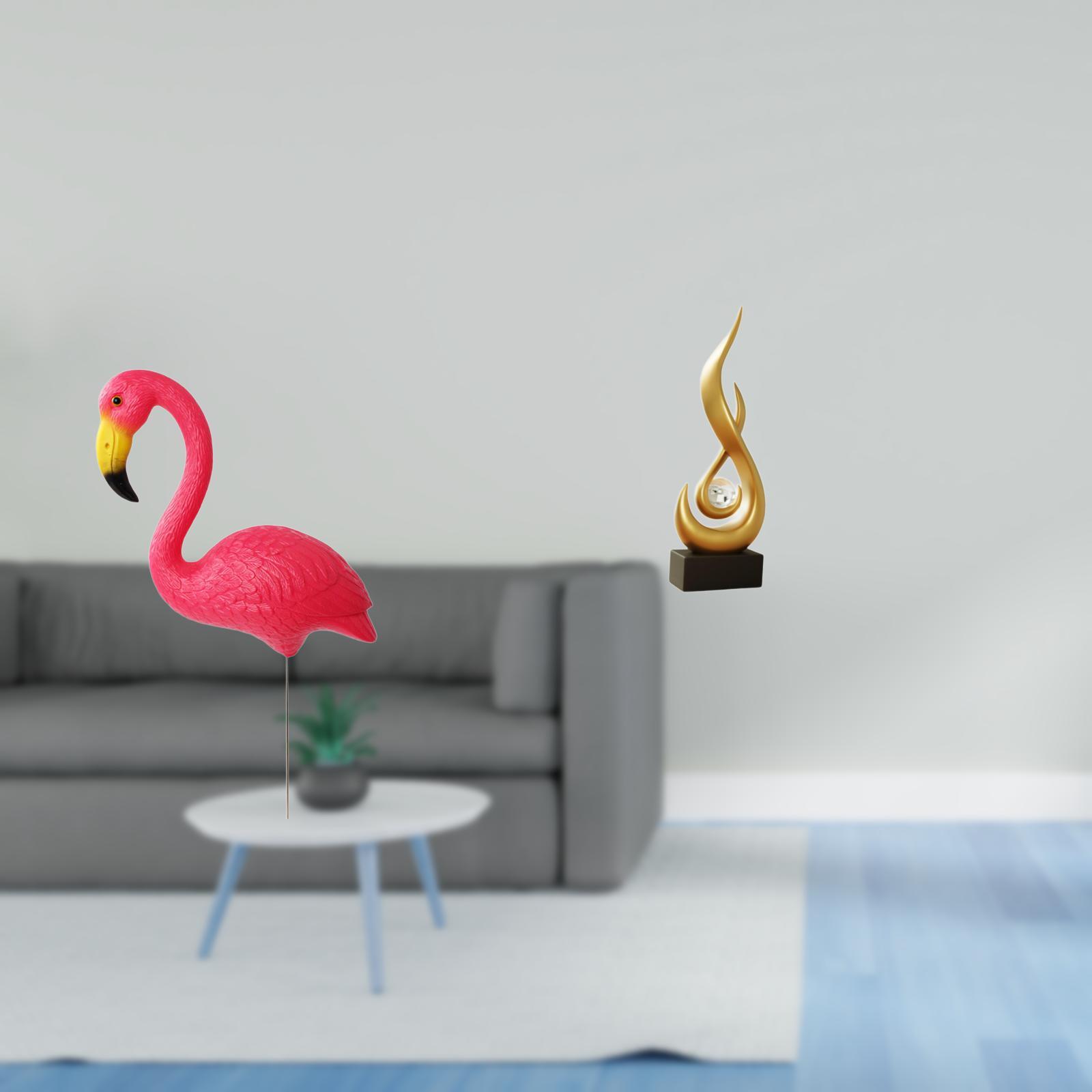 simhoa Flamingo Fire Garden Sculpture Ornament Abstract Figurine Yard Art Resin Keepsake Modern Fairy Spring Holiday Indoor Cabinet