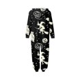 thumbnail image 4 of Family Halloween Pjs Matching Sets Halloween Print Long Sleeve Zippered One Piece Pajama Hooded Jumpsuit Winter Halloween Pjs Family Set, 4 of 4