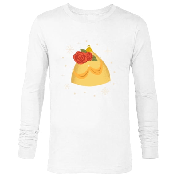 Disney Princess Belle Holiday Christmas Ornament - Long Sleeve T-Shirt for Men - Customized-White