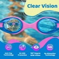 thumbnail image 3 of Vvinca Kids Swim Goggles with Bungee Strap No Leaking Anti Fog Toddler Goggles with Quick Adjust Ages 3-14, 3 of 7