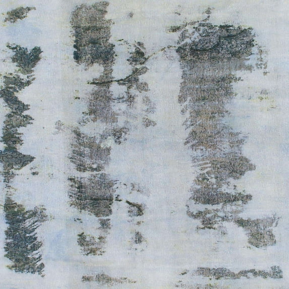Ahgly Company Indoor Square Abstract Metallic Silver Gray Abstract Area Rugs, 4' Square