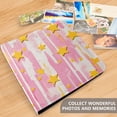 thumbnail image 4 of FORMRS 3 Ring Photo Album 4"x6" Self Adhesive Large Capacity PU Leather Cover, Flat Yellow Stars, 4 of 8