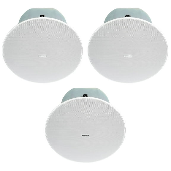 3 Rockville CC8-SUB 8" Commercial/Restaurant 70V Ceiling Subwoofers Rough-In Kit