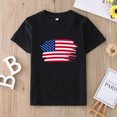 thumbnail image 6 of LNMQLPDBS Kids Summer Shirts 4th of July Red White Blue USA Flag Printed Tees Short Sleeve Crewneck Casual Tops for Independence Day Unisex Baby Clothes Black 1 Years, 6 of 6