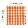 thumbnail image 3 of JHyouerji Disposable Paper Napkins Thick Absorbent Check Pattern Party Table Tissue Orange for BBQ Birthday Picnic Casual Gathering, 3 of 6