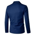 thumbnail image 2 of SWSMCLT Men's Casual Blazer Jacket Solid Cotton One Button Suit Jacket Flap Pocket Sport Coats & Blazers Long Sleeve Slim Fit Party Notch Lapel Blue 44, 2 of 2