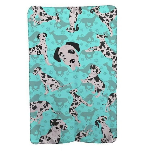 Harlequin Natural Ears Great Dane Soft Travel Blanket with Bag 36 in x 58 in