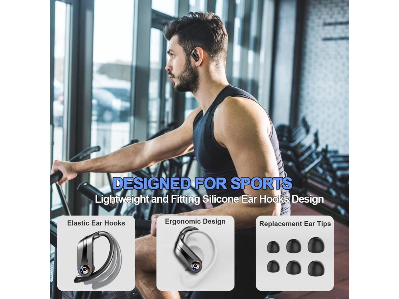 Wireless Earphones Bluetooth Headphones Noise Reduce Natural Sound Durable Battery Sweatproof Earbuds