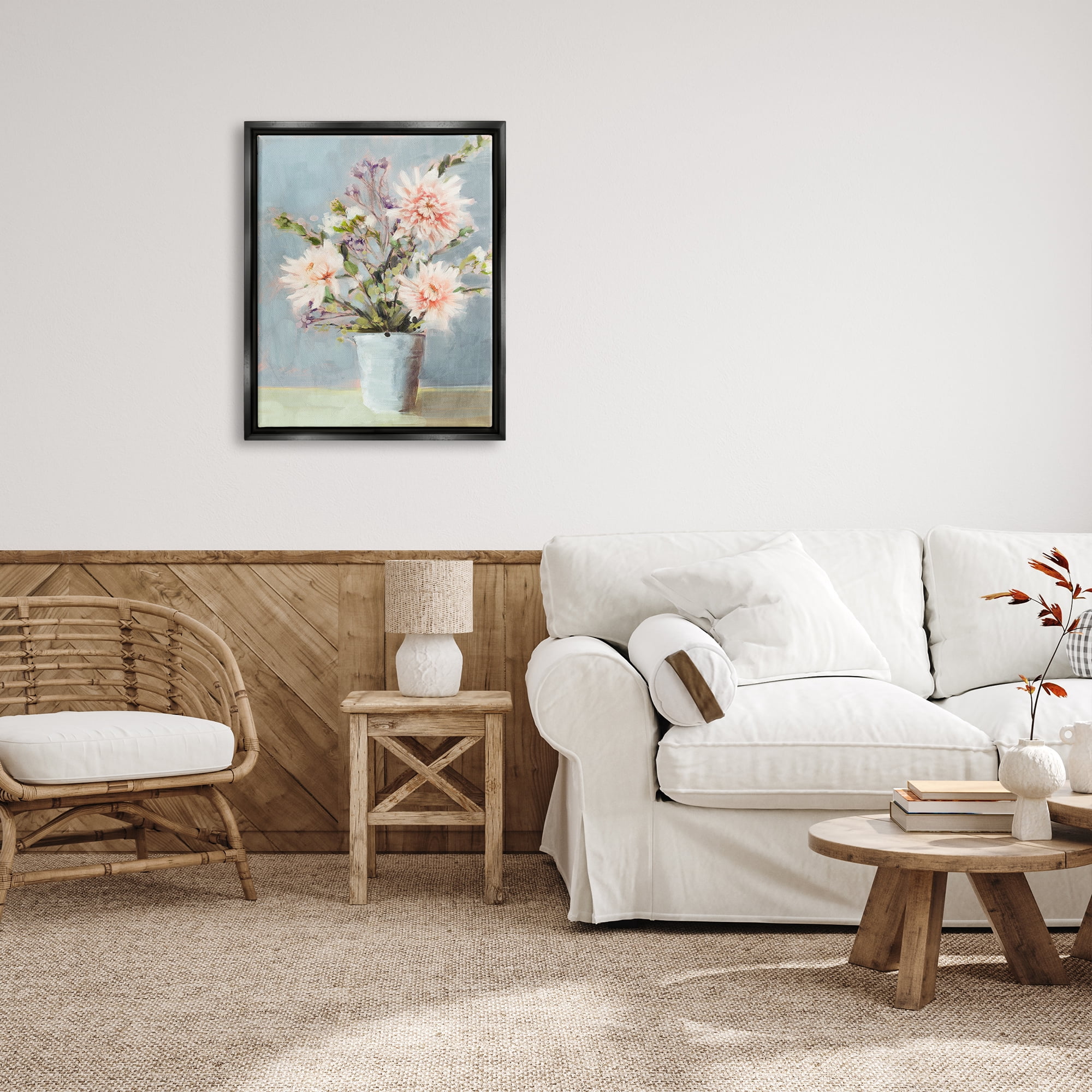 Stupell Industries Spring Florals Bouquet Botanical & Floral Painting Black Floater Framed Art Print Wall Art, 25 x 31