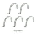 thumbnail image 1 of Uxcell 5Pcs 3.5" Pipe Strap, 1 Hole Pipe Clamp 304 Stainless Steel Rigid Conduit Clamp U Bracket Heavy Duty with Self-Tapping Screws for Tube Installation, Silver, 1 of 7