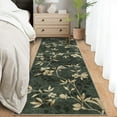 thumbnail image 1 of Garvee 2'x6' Modern Runner Rug Washable Floral Accent Carpet with Non-Slip Backing, Stain-Resistant Soft Rugs Low Pile Floor Mats, Botanical Print Rug for for Entryway, Hallway, Kitchen, Green, 1 of 9
