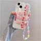 thumbnail image 3 of Funda suave transparente con cordón de cadena de teléfono colgante de oso 3D coreano para iPhone 15, 14 Pro Max, 11, 13, 12 Mini, XR, 6, 8, 7 Plus, X, XS, SE, 3 of 5