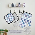 thumbnail image 5 of Blue Violet White Dots 5 Pcs Kitchen Set Heat Resistant Oven Mitts and Non-Slip Pot Holders with Adjustable Cooking Apron, 5 of 6