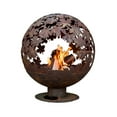 thumbnail image 3 of Esschert Design USA FF1013 Leaf Fire Sphere, Rust Metal - Large, 3 of 3