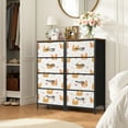 thumbnail image 7 of Sybels Playful Cartoon Print Storage Dresser , 4-Drawer Fabric Tower with Steel Frame & Wood Top, Whimsical Design for Playroom, Bedrooms, Hallways, Brown, 7 of 7