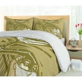 thumbnail image 5 of Ambesonne Bones Duvet Cover Sets, Woodcut Style Dinosaur Fossil, 2-King, Fawn Khaki, 5 of 7