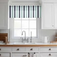 thumbnail image 3 of Turquoise Navy Blue Striped Valance Curtains for Kitchen/Living Room/Bathroom/Bedroom Window, Rod Pocket Small Topper Half Short Window Curtains Voile Sheer Scarf, Farmhouse Stripe Art 42"x12", 3 of 8