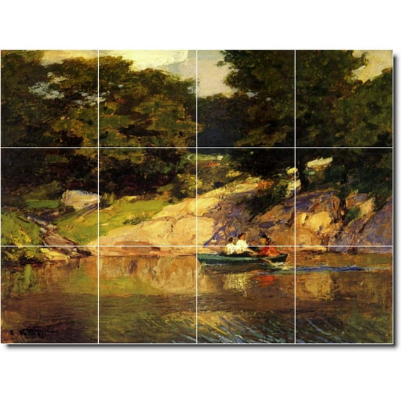 Ceramic Tile Mural-Edward Potthast Country Painting 124. 17" w x 12.75" h using (12) 4.25 x 4.25 ceramic tiles