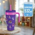 thumbnail image 2 of Magma Life Termo Acero Inoxidable para Niños Mini Flip de Las Guerreras K-Pop, 532 ml (18 oz), Doble Pared, Tapa Antiderrames con Popote, Mantiene Frío y Caliente, 2 of 7