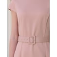 thumbnail image 4 of DARING DIVA Knee Length Pencil Cap Sleeve Belted Sheath Dress XL Pink, 4 of 6