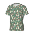 thumbnail image 3 of Yiaed Mushrooms Gnome Print Mens Short Sleeve Tight Fit T-Shirt, Crewneck Casual Tee-Small, 3 of 5