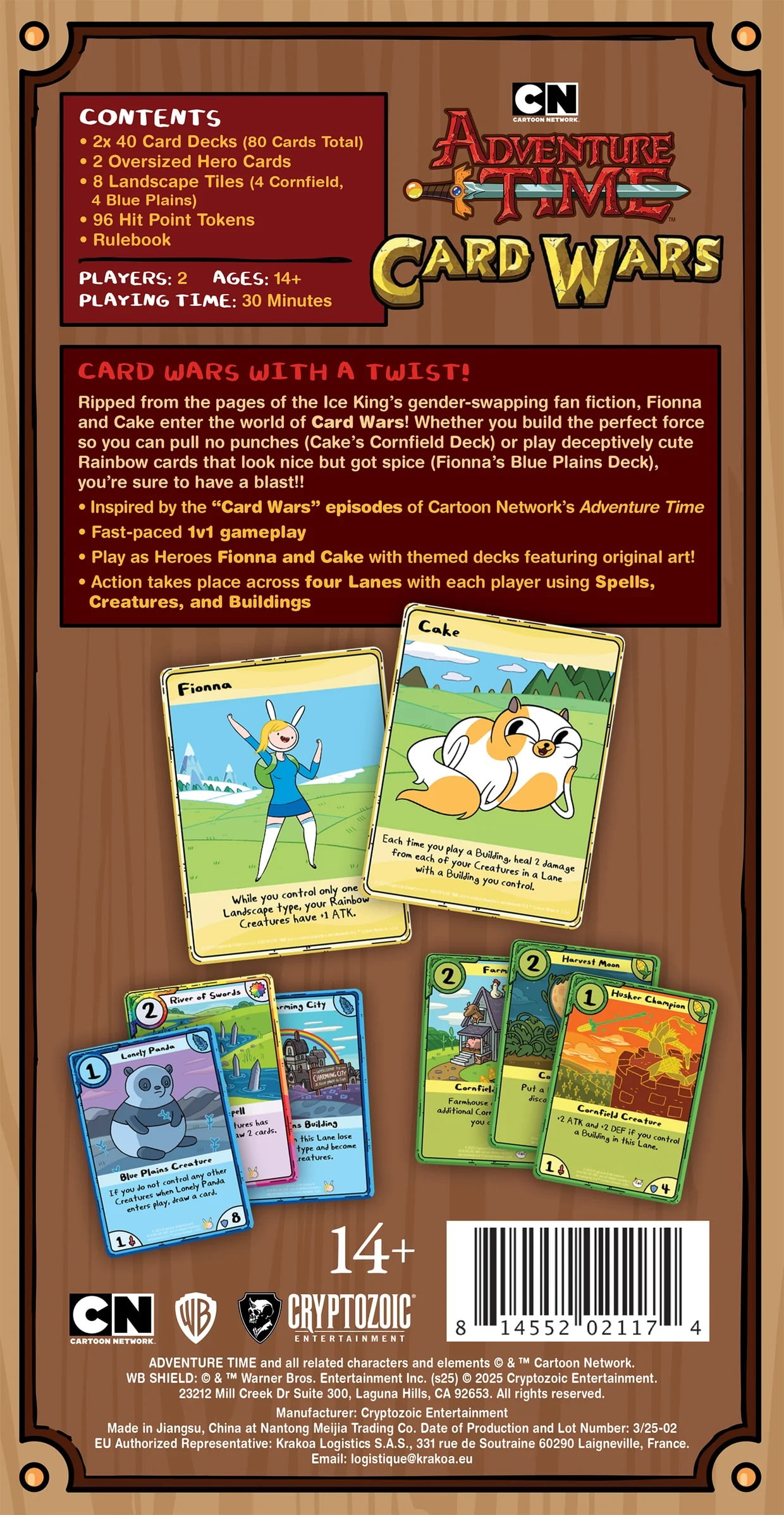 Cryptozoic Entertainment Adventure Time Card Wars Collector's Pack: Fionna vs. Cake Card Game