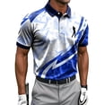 thumbnail image 2 of Fnnxeal Mens Polo Shirts Short Sleeve Casual Summer Golf Collared Graphic Polo Blue Shirts for Men Size 2XL, 2 of 5