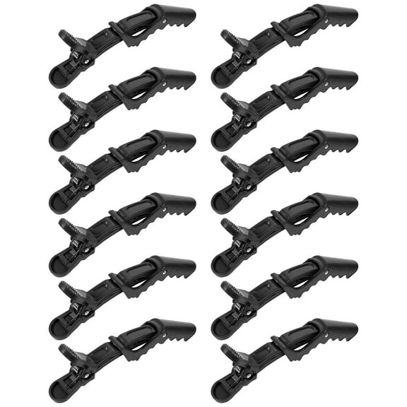 ROSENICE  12 Pcs Salon Hair Clip Hairstylist Clips Partition Large Alligator Women's Black