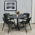 thumbnail image 2 of Regency Kobe Breakroom Table 48"W Gray & 4 'M' Stack Chairs Black (TKB48RNDGY47BK), 2 of 8
