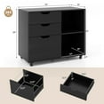 thumbnail image 3 of Giantex Rolling File Cabinet, Lateral Filing Cabinet w/Open Storage Shelves, Under Desk Storage Organizer, Mobile Printer Stand, Black, 3 of 8