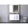thumbnail image 5 of Nile 36" White Wood Floating Vanity with White Top and Brushed Nickel Trim, 5 of 8