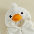 thumbnail image 5 of Cjfdfy Newborn Baby Boy Girls Halloween Animal Costume Outfit Goose Plush Hooded Sleeveless Romper And Socks 2 Pcs Set Infant Cute Animal Warm Hooded Sleeveless Jumpsuit 0-2Y, 5 of 9