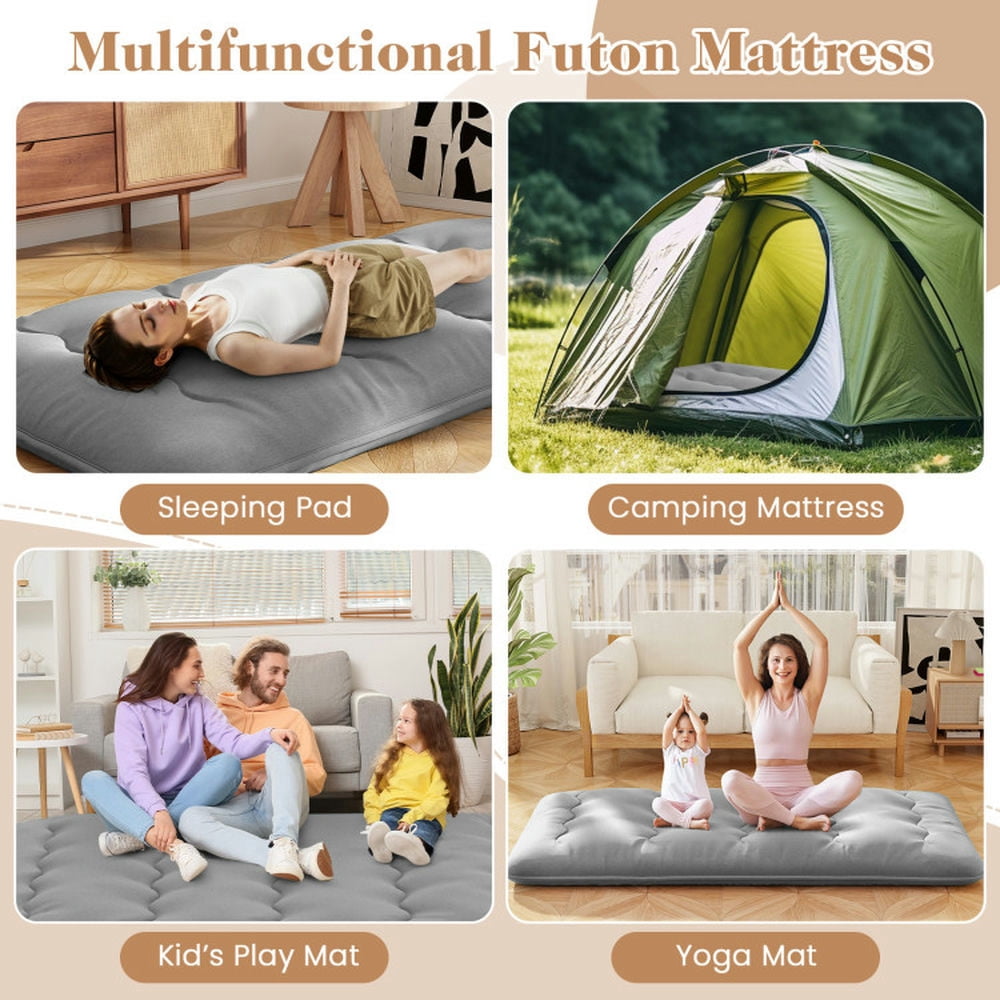 Demifill Futon Mattress, Mattress with Washable Cover and Carry Bag, Twin Size
