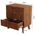 thumbnail image 2 of Fluted 3 Drawer Dressers, Modern Closet Dressers Chest of Drawers, Wood Storage Dresser Chest of Drawers Organizer for Bedroom Living Room Hallway Closet(Walnut), 2 of 7