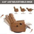 thumbnail image 5 of Newest Orange Gnuine Leather Heat Massage Manual Recliner Chair with Rocker , Swivel for Living Room, 5 of 9