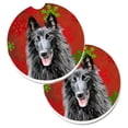 thumbnail image 1 of Carolines Treasures SC9438CARC Belgian Sheepdog Flocons de Neige Rouges et Verts Ensemble de Noël de 2 Porte-Gobelets sous-Verre de Voiture, 1 of 1