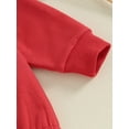 thumbnail image 6 of Newborn Baby Girl Boy Valentines Day Outfit Lover Babe Embroidery Sweatshirt Bubble Romper Oversized Long Sleeve Bodysuits Spring Clothes, 6 of 8