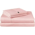 thumbnail image 2 of 4 Piece Bamboo Microfiber Pink Full Sheet Set, Deep Pocket Bed Sheets, 2 of 6
