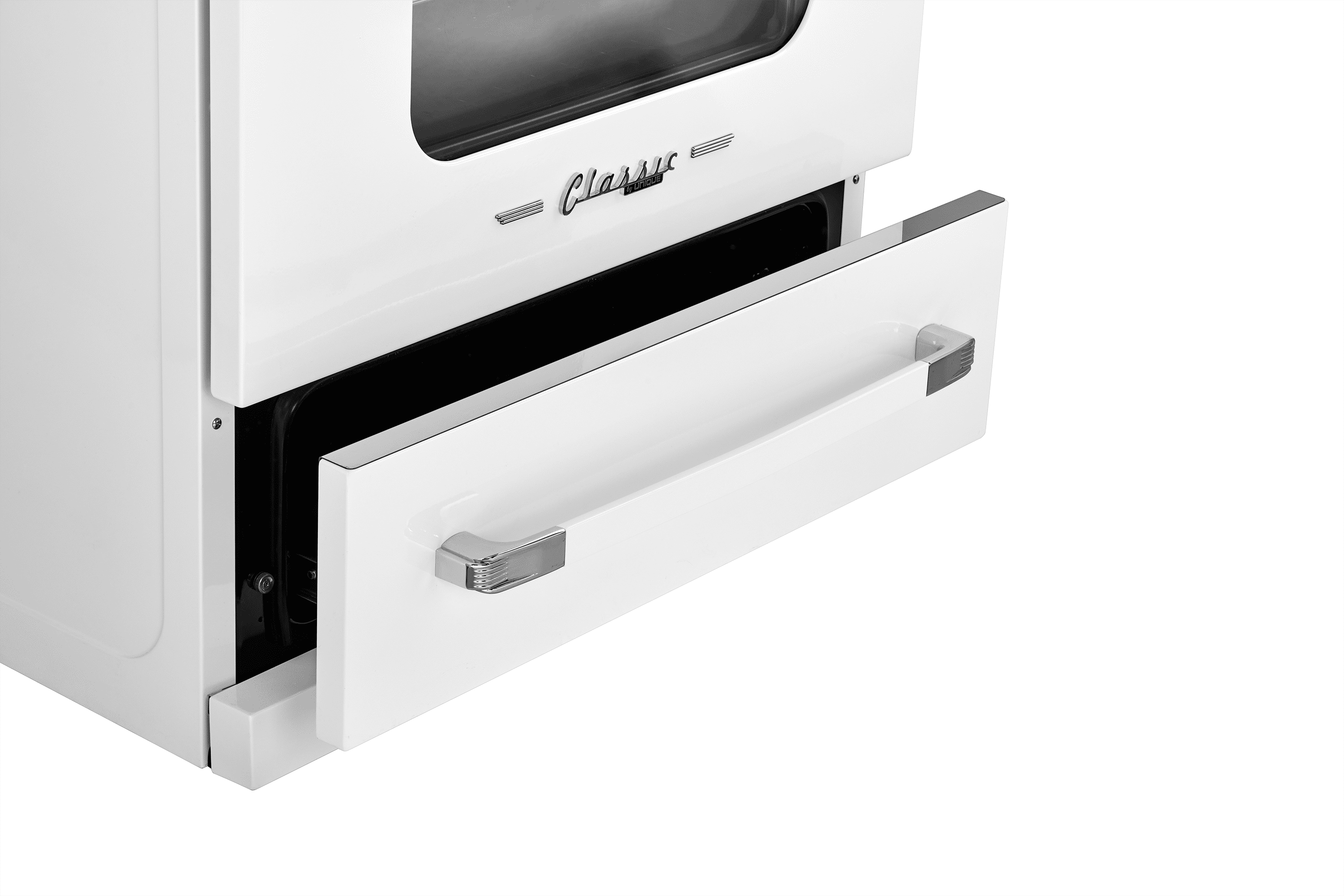 Unique 30' Classic Retro Induction Range, Marshmallow White