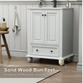 thumbnail image 4 of Eclife 24" Mid Century Bathroom Vanity Cabinet Classic with Ceramic Sink Top, White, 4 of 10