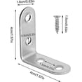 thumbnail image 4 of Soporte de ángulo recto de acero inoxidable de 90 grados, soporte de ángulo en forma de L, 20 piezas, 80 tornillos plateados, 4 of 5