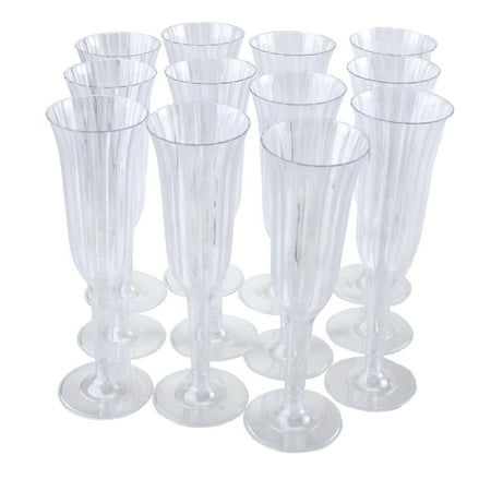 

Pleated Plastic Disposable Champagne Glasses 8-1/2-Inch 12-Count