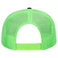 thumbnail image 6 of Couver 5 Panel High Crown Back Split Mesh Polyester Foam Trucker Hat, Black Neon Green, 12 Count, 6 of 7