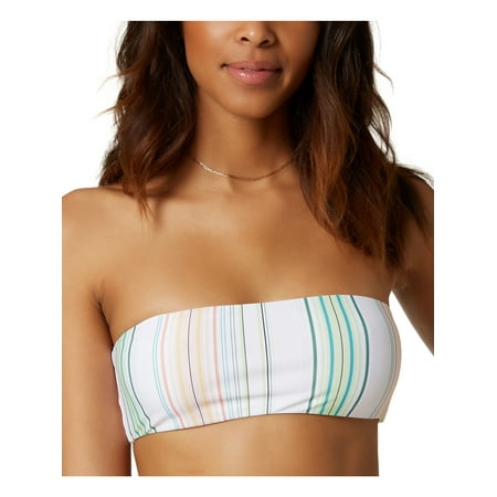 

O NEILL Women s Multi Color Striped Stretch Push-Up Convertible Tie Dreamland Beach Bandeau Swimsuit Top L