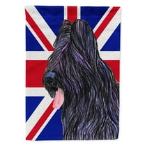 Briard with English Union Jack British Flag Garden Flag