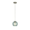thumbnail image 4 of Catalina Lighting Azura 7.5'' Pendant Light Fixture with Blue Glass Globe Shade for Dining Room, Kitchen Island, Bathroom, Foyer, or Entryway, Brushed Nickel, 4 of 5