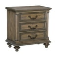 thumbnail image 3 of Chantel 4 Pc Queen Bedroom Set, Velvet Sleigh Design, Weathered Wood, 3 of 6