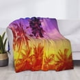 thumbnail image 3 of Yiaed Palm Trees at Sunset Print Blanket Throw Blanket Soft Cozy Flannel Blanket for Home Bed Sofa Couch Chair-50"x40", 3 of 6